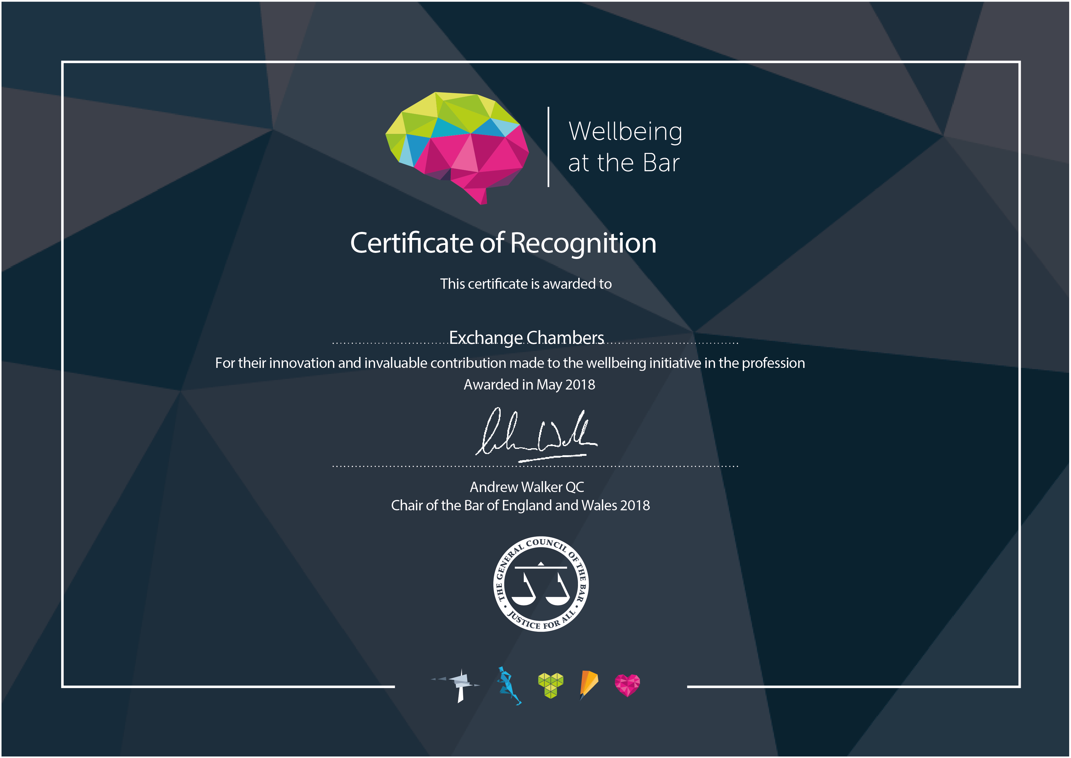 Wellbeing at the Bar Certificate